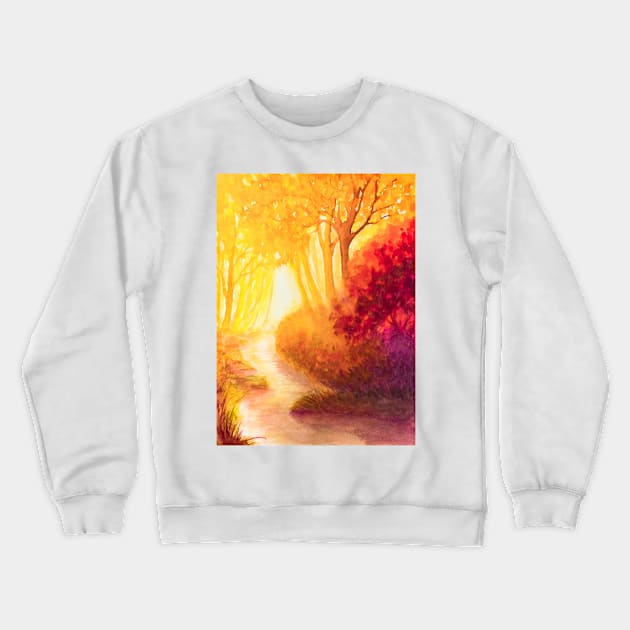 Autumn light landscape Crewneck Sweatshirt by redwitchart